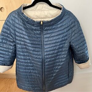 Herno RARE reversible puffer jacket in blue and ivory - size 42